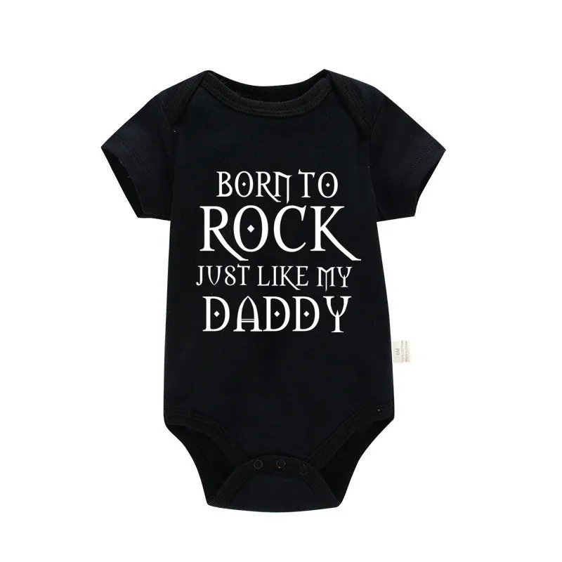 Body niemowlęce Born To Rock z krótkim rękawem Pf0841 czarny