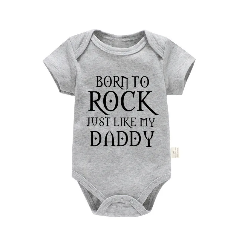 Body niemowlęce Born To Rock z krótkim rękawem Pf0841 szary