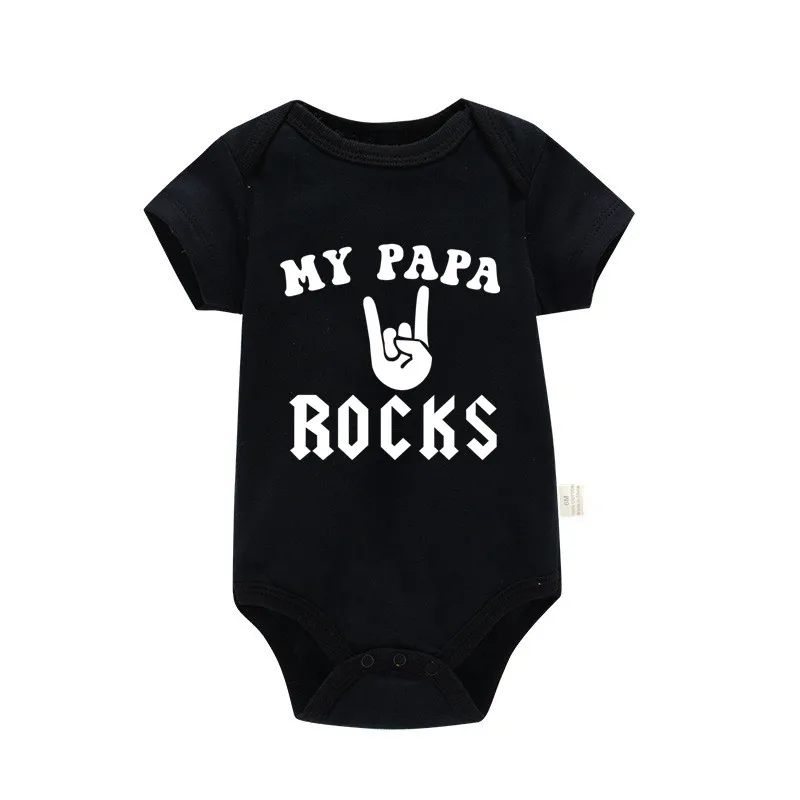 Body niemowlęce Born To Rock z krótkim rękawem Pf0843 czarny