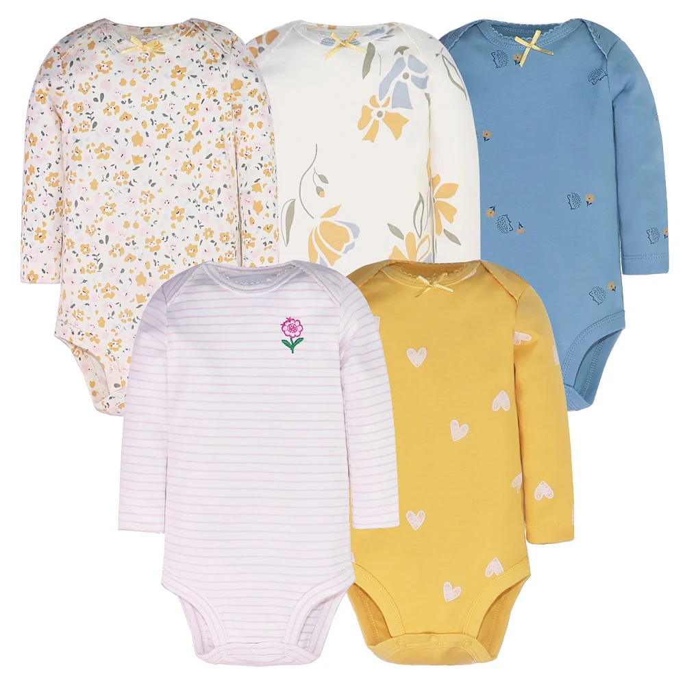 Body niemowlęce z długim rękawem 5-pak bawełniane unisex C