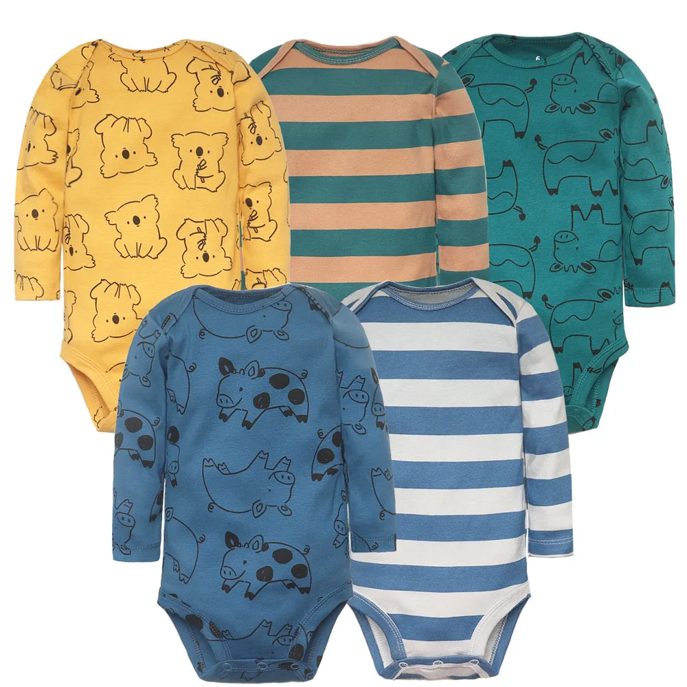 Body niemowlęce z długim rękawem 5-pak bawełniane unisex G