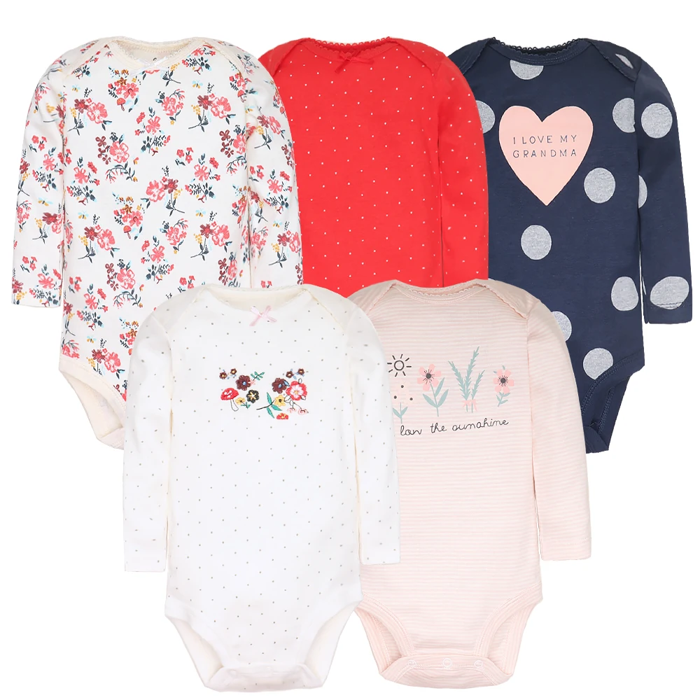 Body niemowlęce z długim rękawem 5-pak bawełniane unisex H
