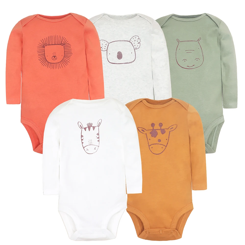 Body niemowlęce z długim rękawem 5-pak bawełniane unisex J