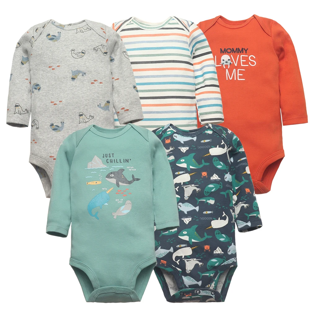 Body niemowlęce z długim rękawem 5-pak bawełniane unisex K