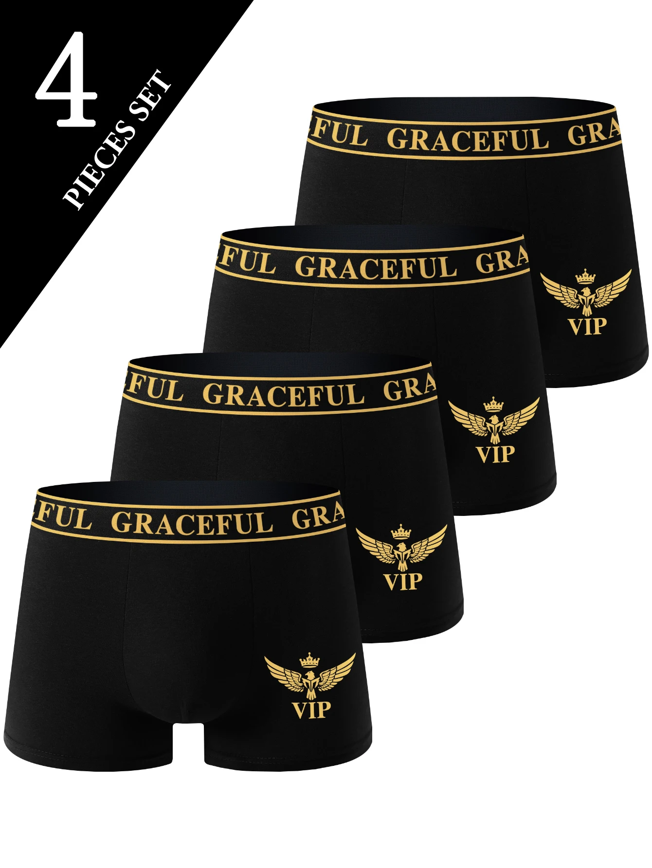 Bokserki męskie oddychające zestaw 4 sztuk Pack vip