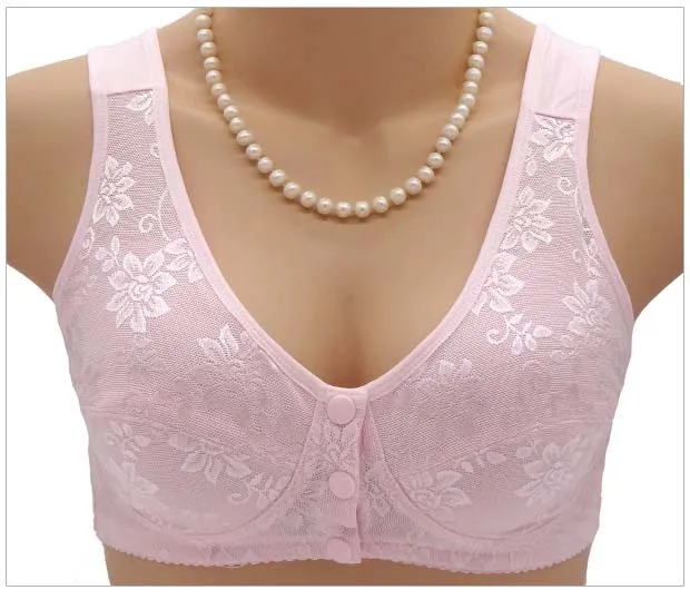 Bralette bawełniany bezprzewodowy zapinany z przodu wygodny Biały