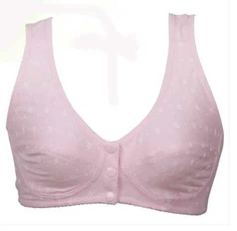 Bralette bawełniany bezprzewodowy zapinany z przodu wygodny Khaki