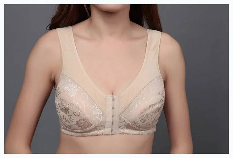 Bralette bawełniany bezprzewodowy zapinany z przodu wygodny żółty