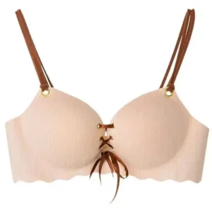 Bralette w paski bandaż push-up regulowane ramiączka Srebrny