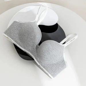 Bralette push-up z wyściółką regulowane ramiączka bez fiszbin Czarny