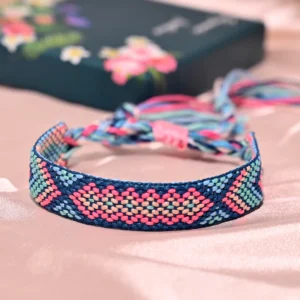 Bransoletka boho z frędzlami z bawełnianego sznurka 22ky0503 5