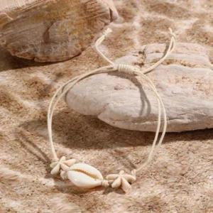 Bransoletka boho z muszelkami i żółwiem na lato Br24y0196 1