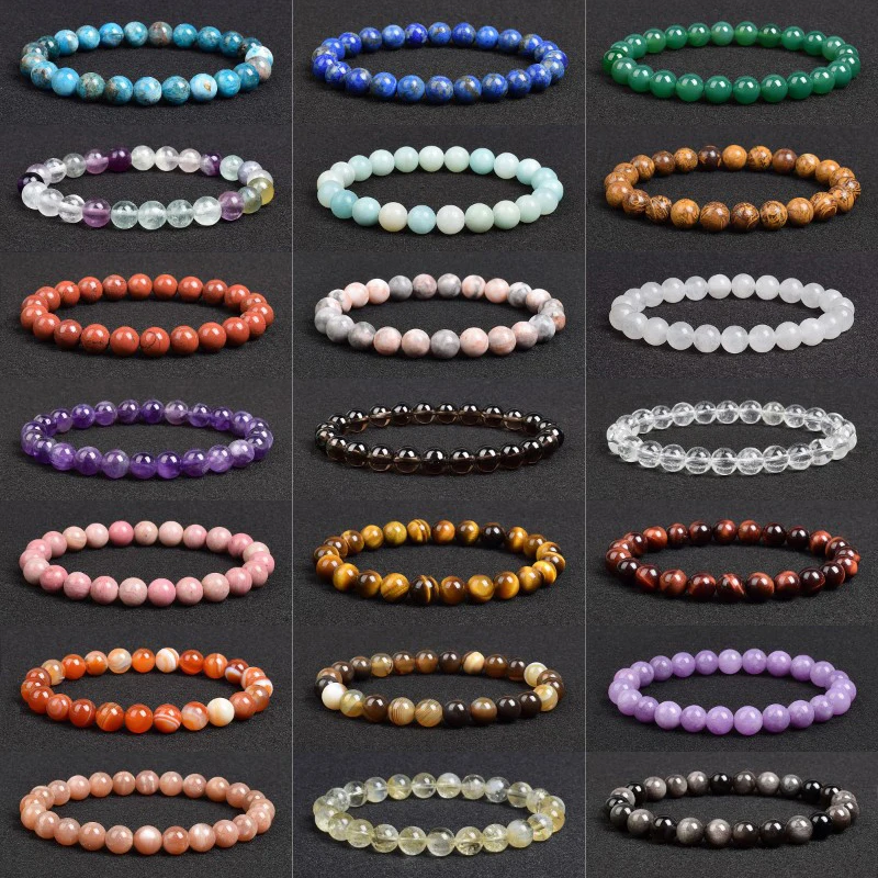 Bransoletka z kamieni naturalnych – apatyt, lapis lazuli, agat, kryształ Zielony