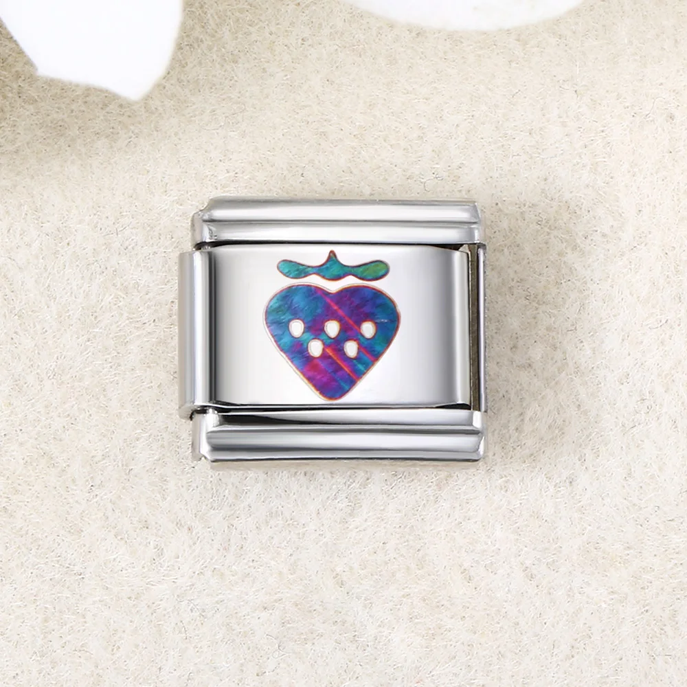 Bransoletka ze stali z zawieszkami Italian Charm 9 mm Jasny