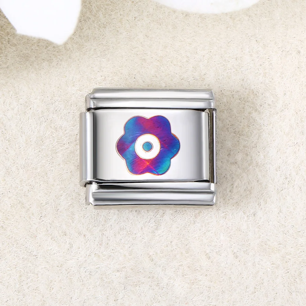 Bransoletka ze stali z zawieszkami Italian Charm 9 mm Wielo