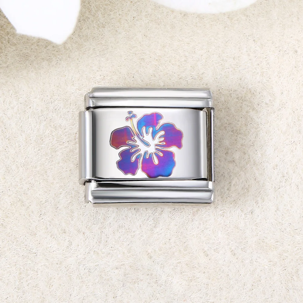 Bransoletka ze stali z zawieszkami Italian Charm 9 mm Zielony