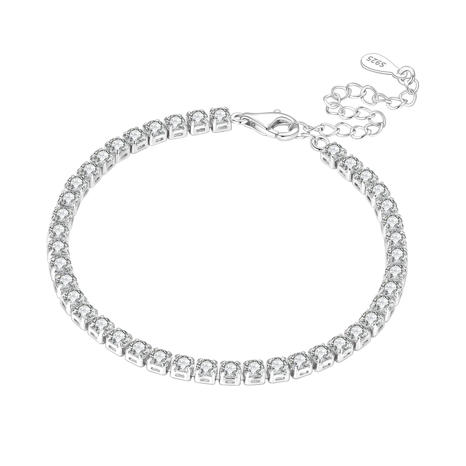 Bransoletka tenisowa z cyrkoniami ze srebra 925, regulowana, złota Otb7050 3mm zircon