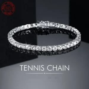 Bransoletka tenisowa z moissanitem - srebro 925 pozłacane 18K 2mm 21.
