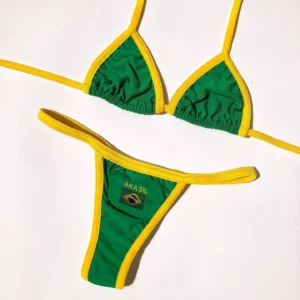 Brazylijskie bikini damskie — lekki letni strój kąpielowy Brązowy