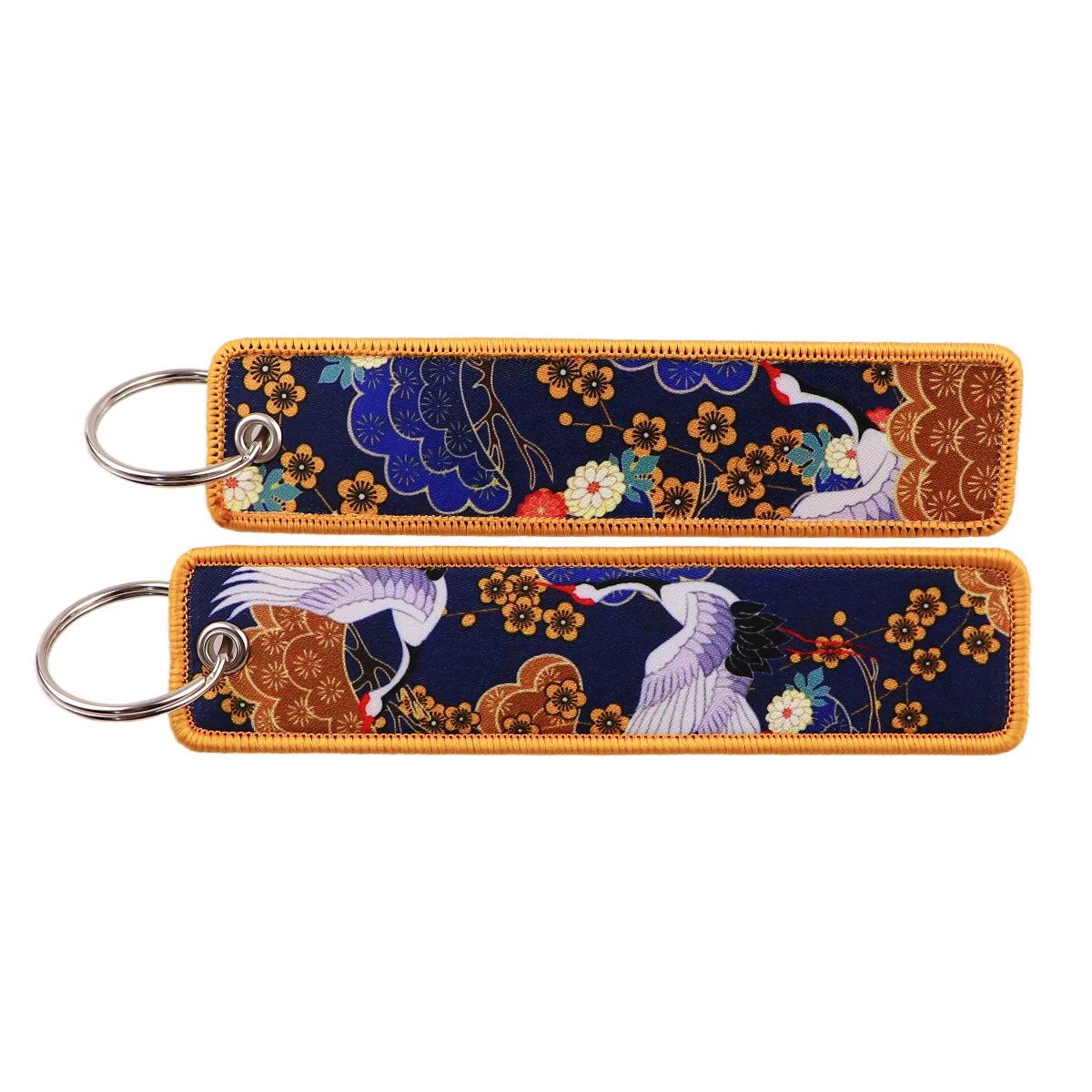 Breloczek do kluczy z haftem Van Gogh japońskie fale — 13 cm Czerwony