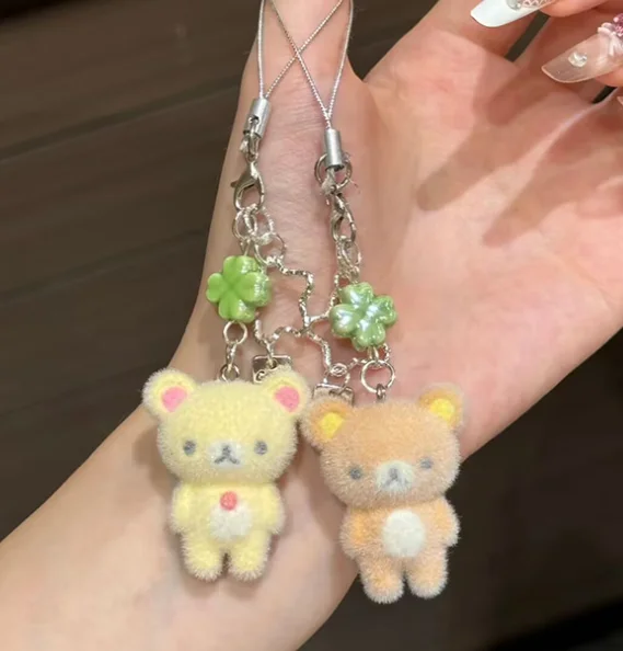 Breloczek do telefonu z misiem Rilakkuma – pluszowy zawieszka flokowana Kolba