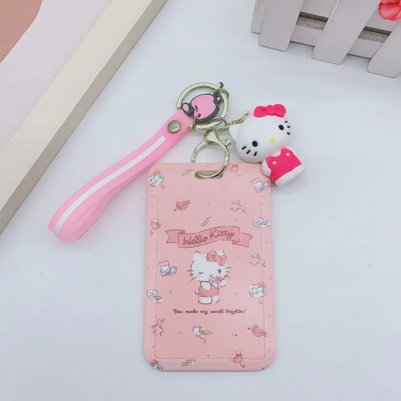 Breloczek Sanrio z etui na kartę i identyfikator Różowy