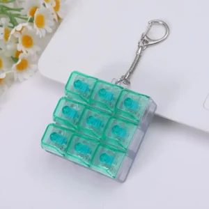 Brelok antystresowy klawiatura clicker RGB, sensoryczna zabawka Jasnozielony