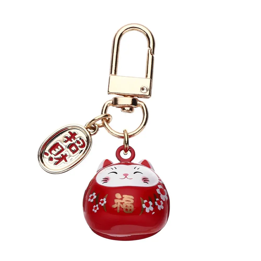 Brelok do kluczy japoński szczęśliwy kot Lucky Cat Czerwony