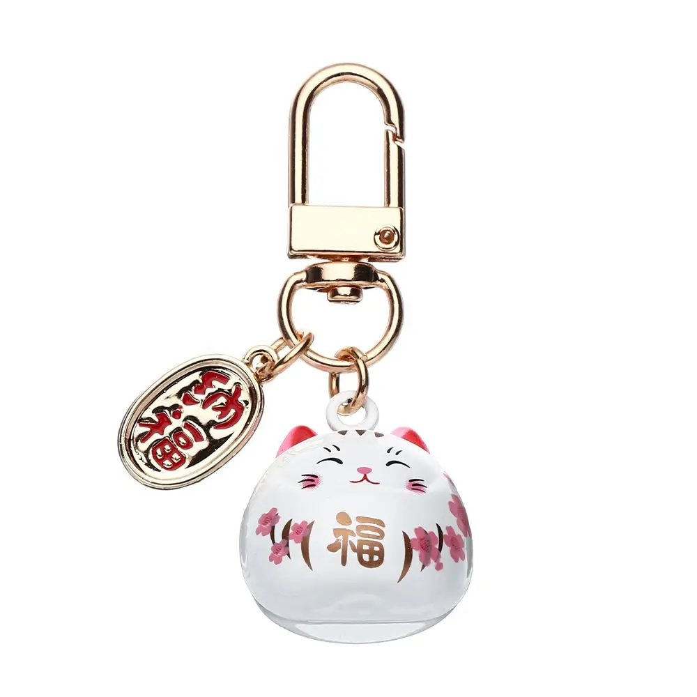 Brelok do kluczy japoński szczęśliwy kot Lucky Cat Biały
