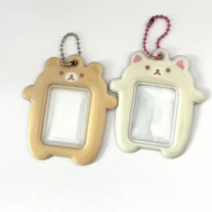 Brelok do kluczy kawaii z etui na zdjęcie niedźwiadek K-Pop Niebieski