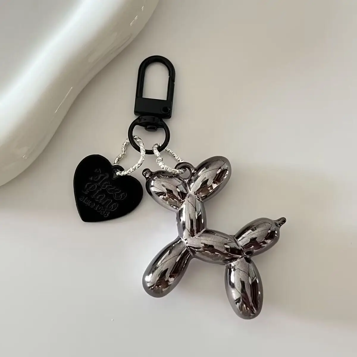 Brelok do kluczy Balloon Dog styl punk Y2K Biały