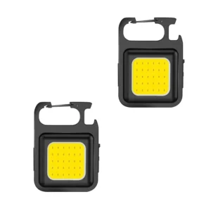 Brelok latarka COB EDC 2 szt. – ładowana USB, otwieracz do butelek, na kemping Czerwony