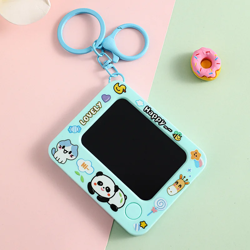 Brelok mini tablica kreatywna z funkcją ścierania DIY Czarny