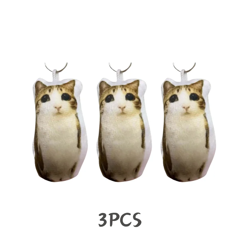 Brelok mówiący kot obrotowy pluszowy do plecaka 3pcs