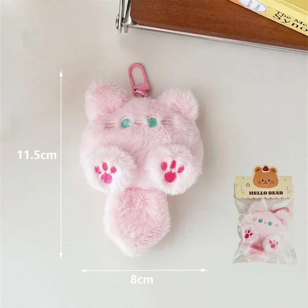 Brelok pluszowy kot kawaii miękki wisiorek do plecaka lub torby Czarny