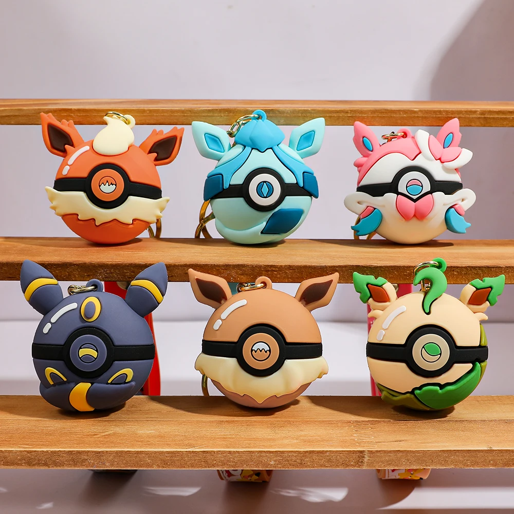 Brelok Poké Ball z PVC do kluczy i torby Biały