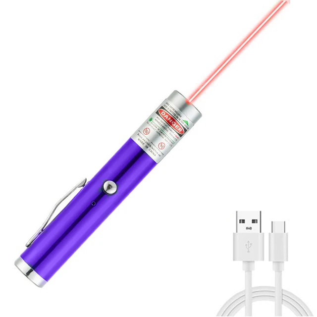 Brelok z wskaźnikiem laserowym i latarką LED — zabawka dla kota Szary