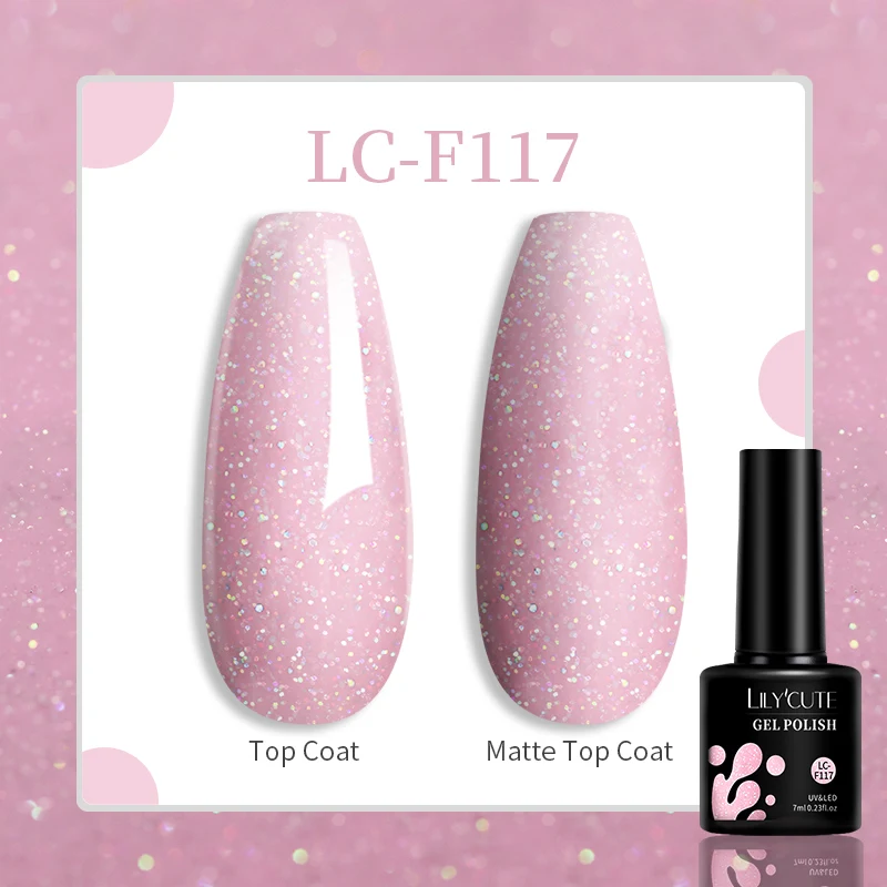 Brokatowy lakier hybrydowy LILYCUTE 7 ml 117