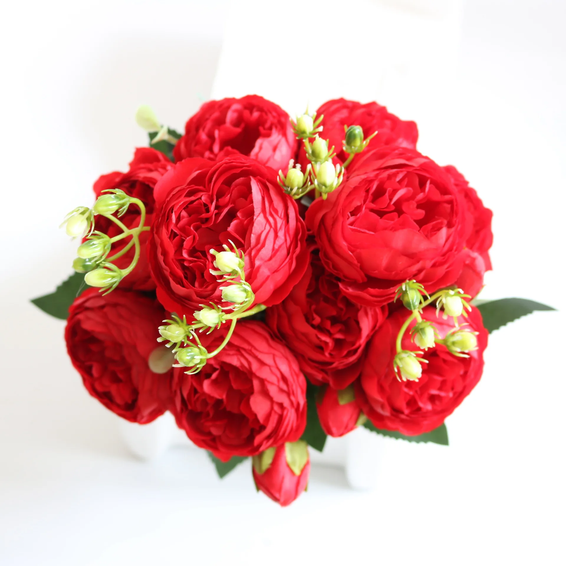 Bukiet sztucznych róż i piwonii jedwabnych 30 cm Fioletowy/фиолетовый