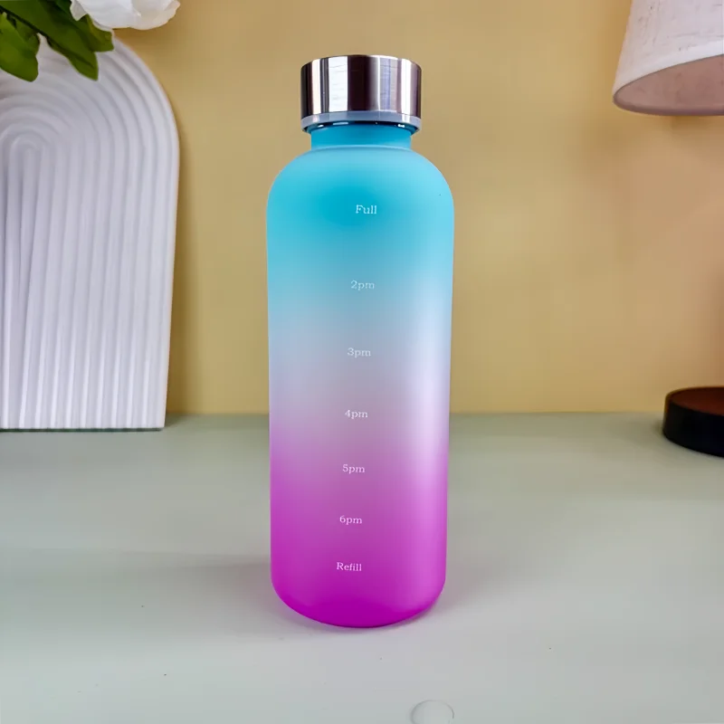 Butelka motywacyjna 550 ml z oznacznikiem czasu, matowa, bez BPA Brązowy