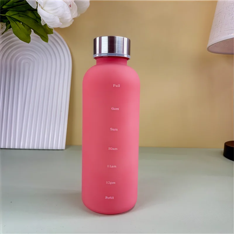 Butelka motywacyjna 550 ml z oznacznikiem czasu, matowa, bez BPA Jasny