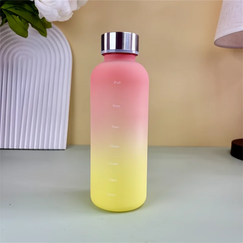 Butelka motywacyjna 550 ml z oznacznikiem czasu, matowa, bez BPA Niebieski