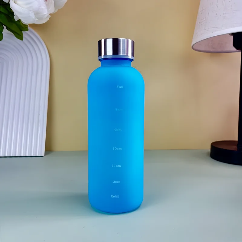 Butelka motywacyjna 550 ml z oznacznikiem czasu, matowa, bez BPA Pomarańczowy