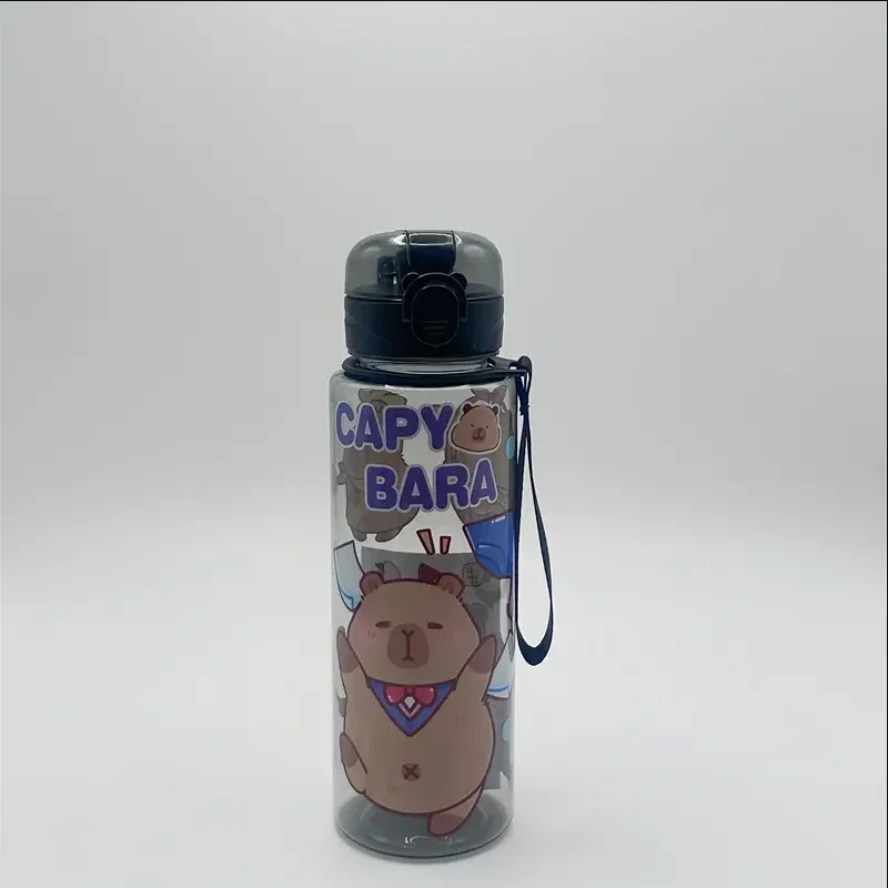 Butelka na wodę 700 ml z paskiem dla dzieci Czarny