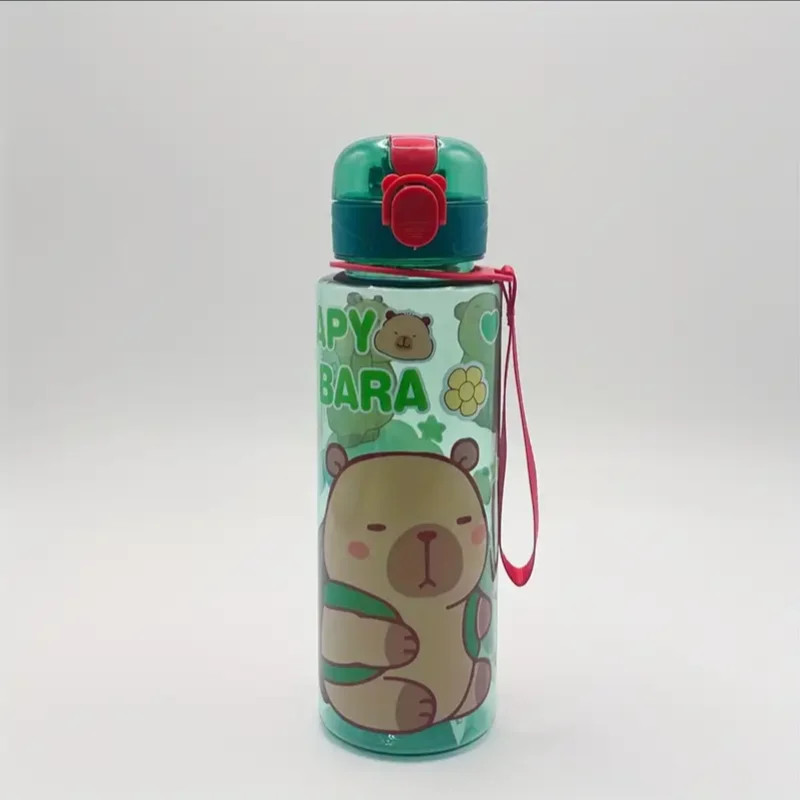 Butelka na wodę 700 ml z paskiem dla dzieci Jasnozielony