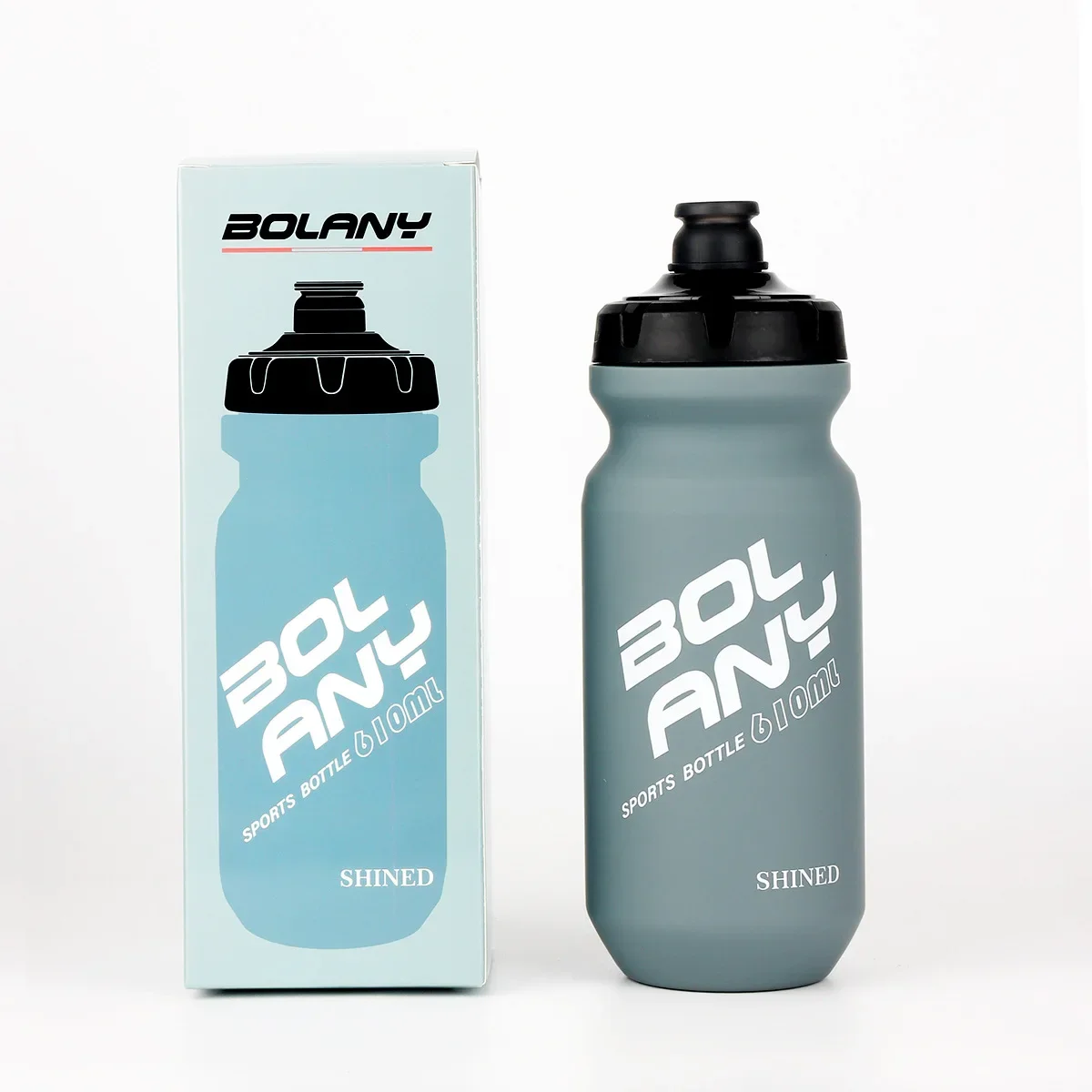 Butelka rowerowa do wyciskania 610 ml z gumową powłoką Granatowy