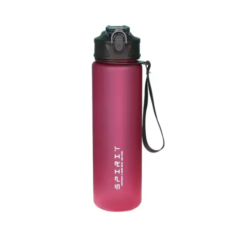 Butelka sportowa 750 ml ze słomką i pętelką, bez BPA Czerwony