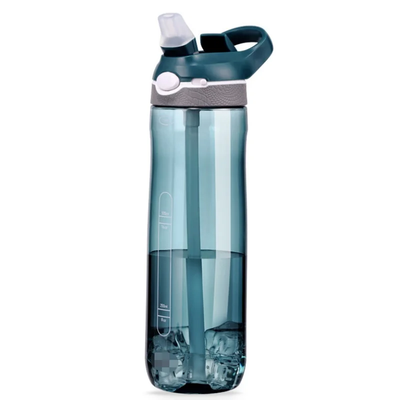 Butelka na wodę Tritan 750–1000 ml ze słomką ekologiczna Czarny