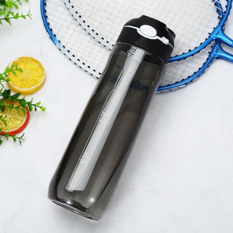 Butelka na wodę Tritan 750–1000 ml ze słomką ekologiczna żółty