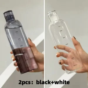 Butelka na wodę z podziałką czasową i słomką 500 ml Zielony
